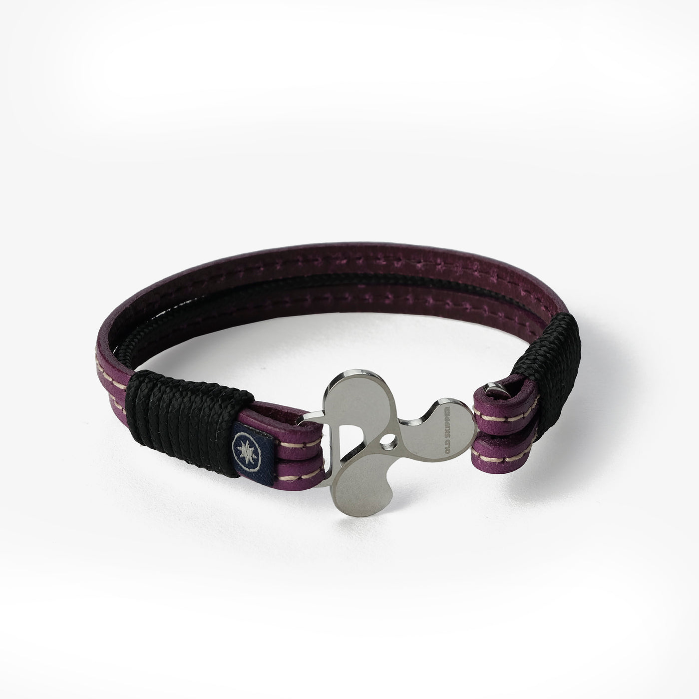 Plum Dream Stitched Leather Bracelet