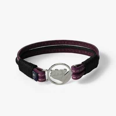 Plum Dream Stitched Leather Bracelet