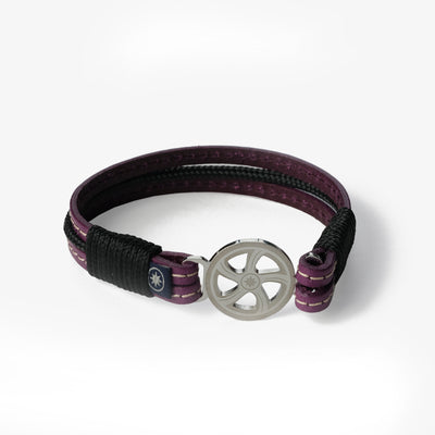 Plum Dream Stitched Leather Bracelet