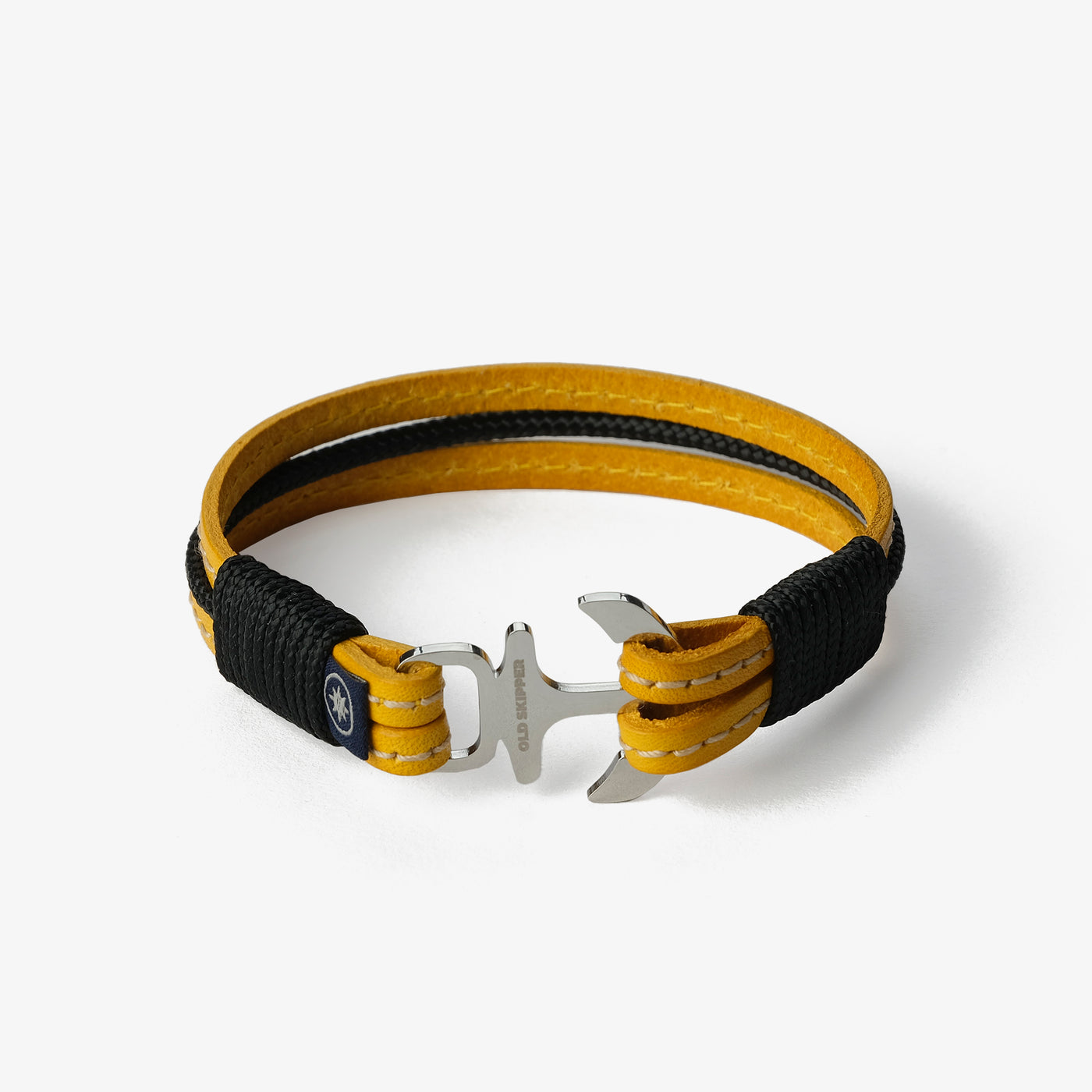 Sunlit Horizon Stitched Leather Bracelet