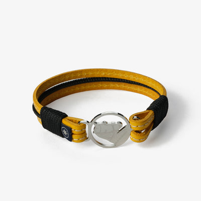 Sunlit Horizon Stitched Leather Bracelet