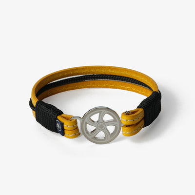 Sunlit Horizon Stitched Leather Bracelet
