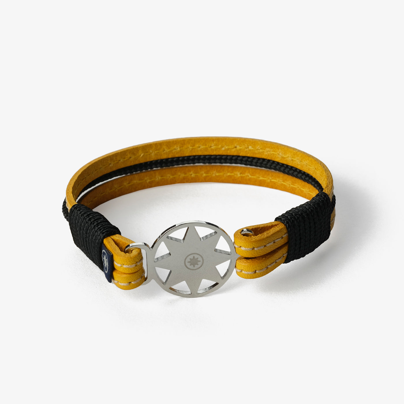 Sunlit Horizon Stitched Leather Bracelet