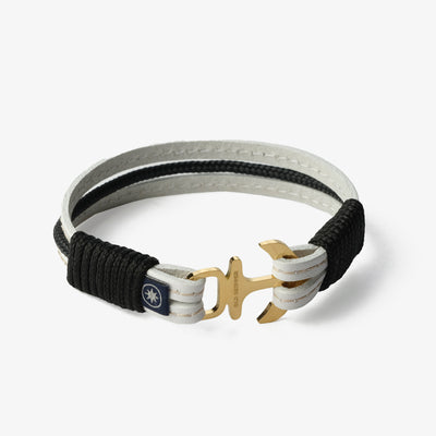 Ivory Luxe Stitched Leather Bracelet