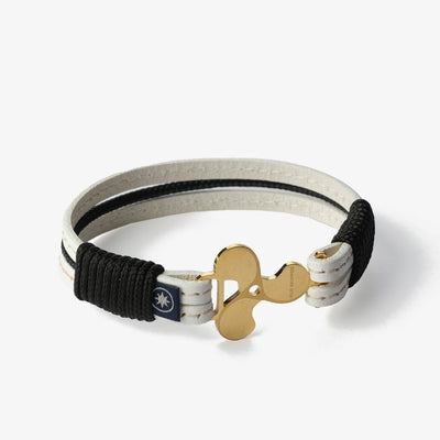 Ivory Luxe Stitched Leather Bracelet