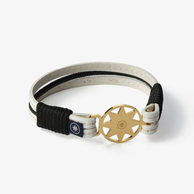 Ivory Luxe Stitched Leather Bracelet